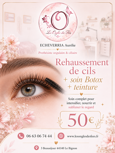 Rehaussement de cils avec teinture + Soin Botox 50€ttc