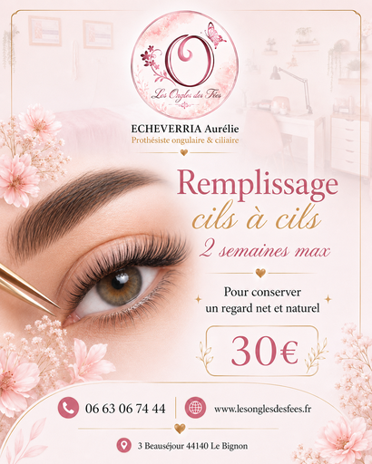 Remplissage Cils à Cils 2 semaine Maxi 30€ttc