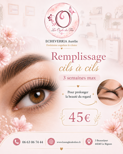 Remplissage Cils à Cils 3 semaine Maxi 45€ttc